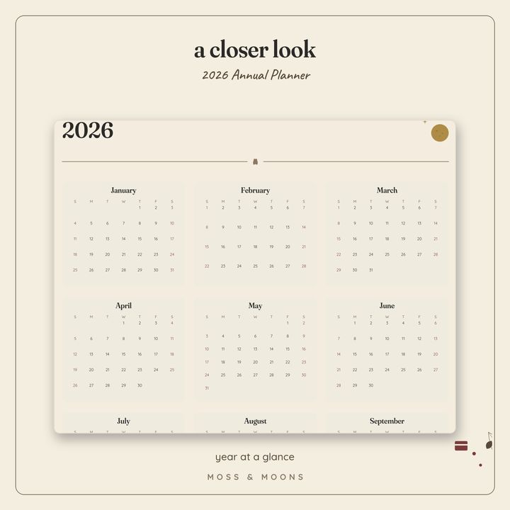 2026 Annual Planner detail