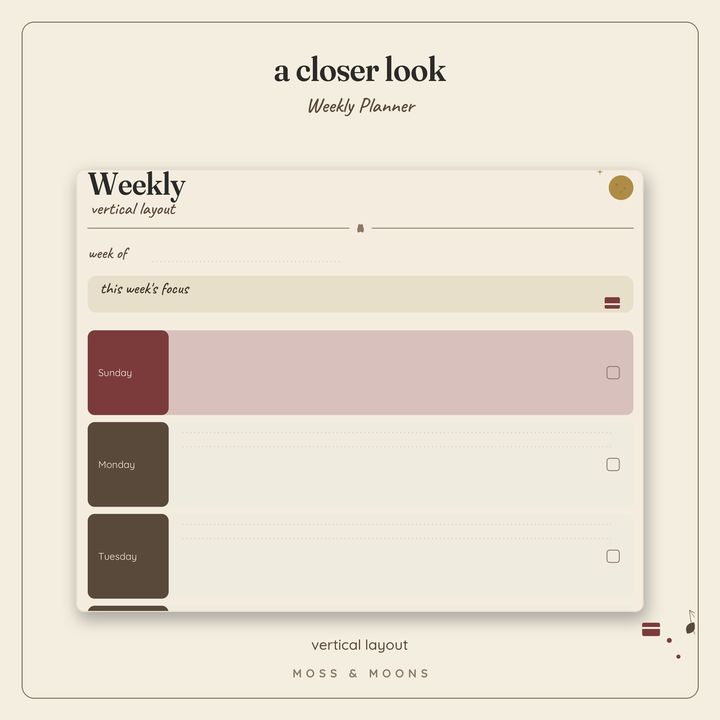 Weekly Planner detail