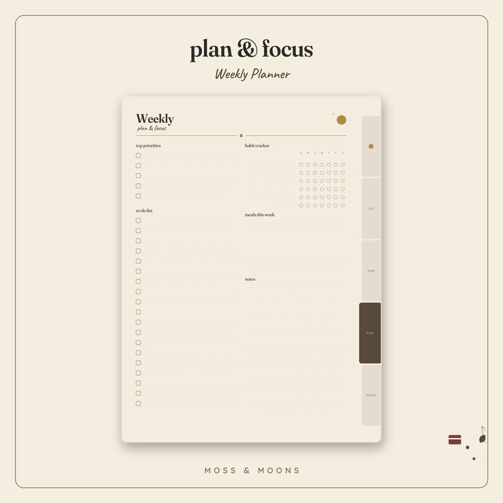 Weekly Planner inside pages