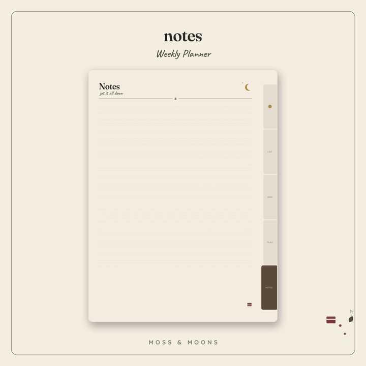 Weekly Planner inside pages