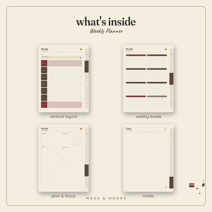 Weekly Planner inside pages