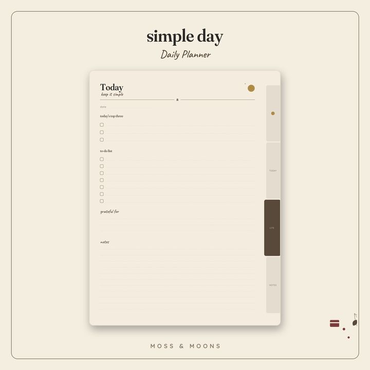 Daily Planner inside pages