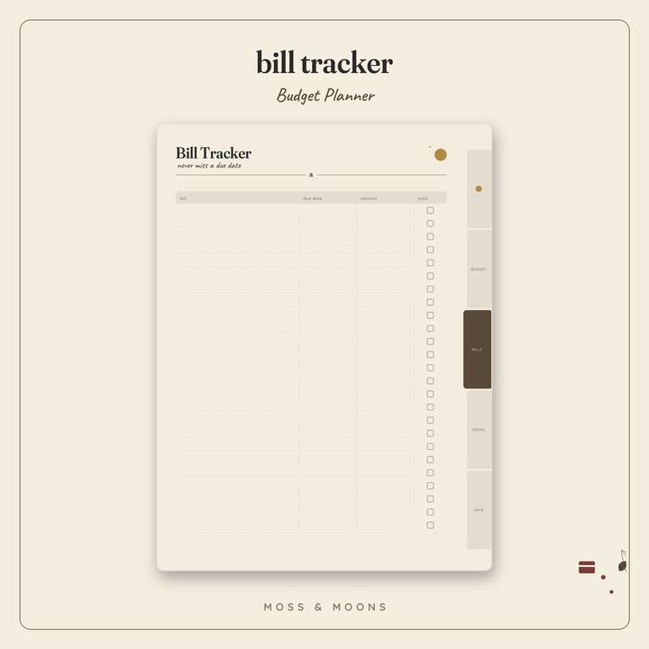 Budget Planner inside pages
