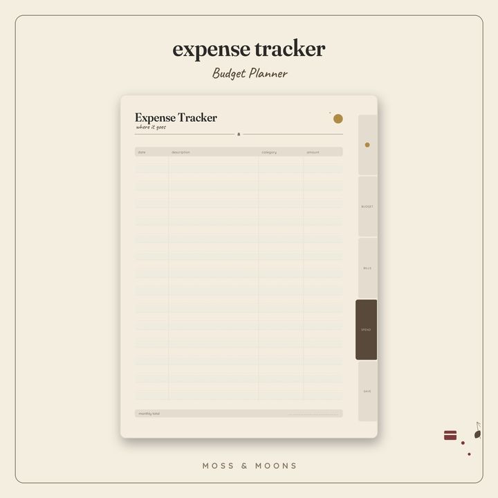 Budget Planner inside pages