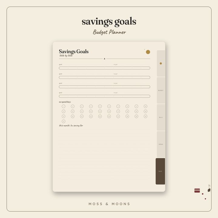 Budget Planner inside pages