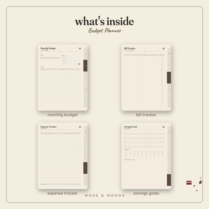 Budget Planner inside pages