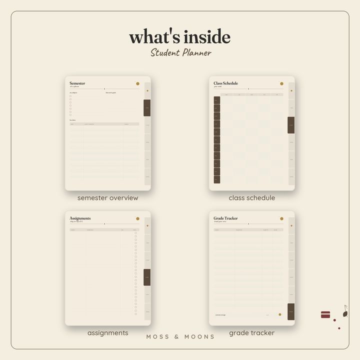 Student Planner inside pages