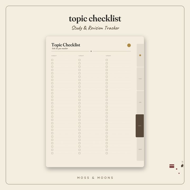 Study & Revision Tracker inside pages