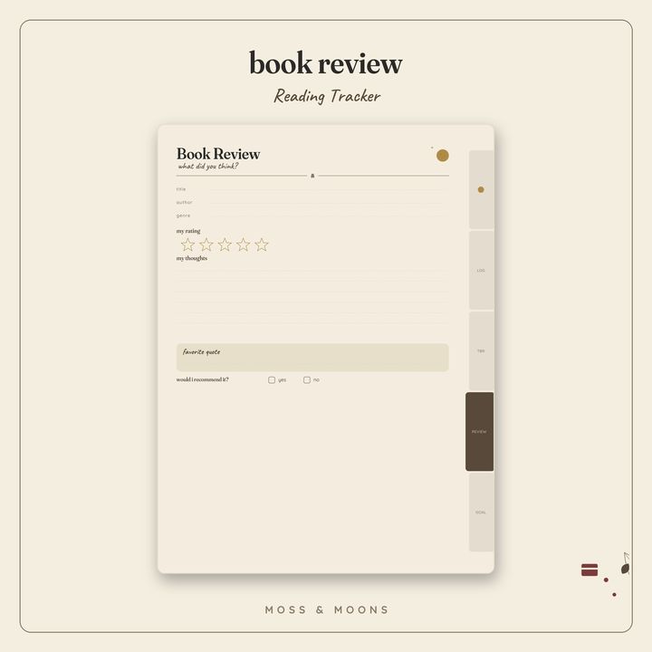 Reading Tracker inside pages