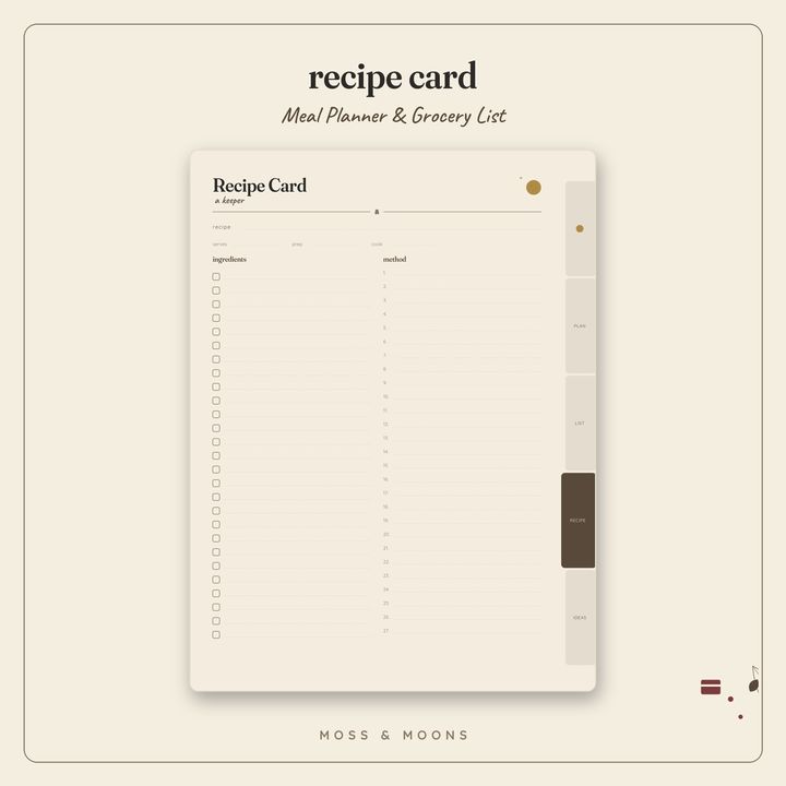 Meal Planner inside pages