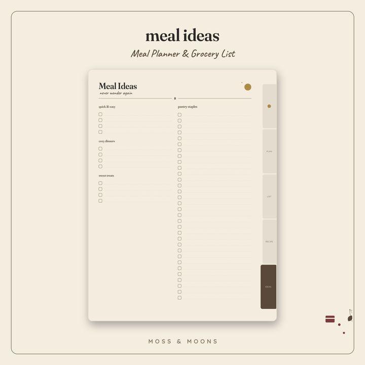 Meal Planner inside pages