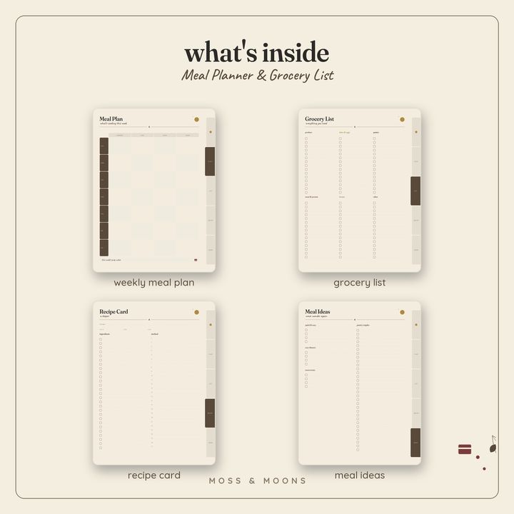 Inside the Meal Planner — Inkwell digital planner