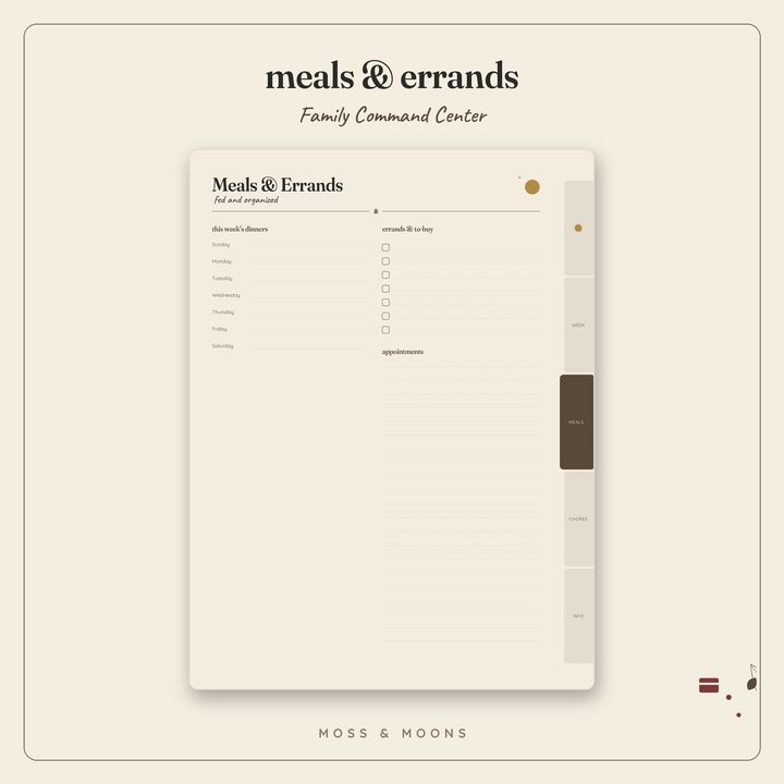 Family Command Center inside pages