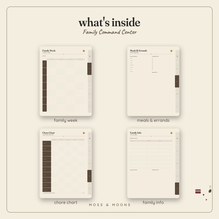 Family Command Center inside pages