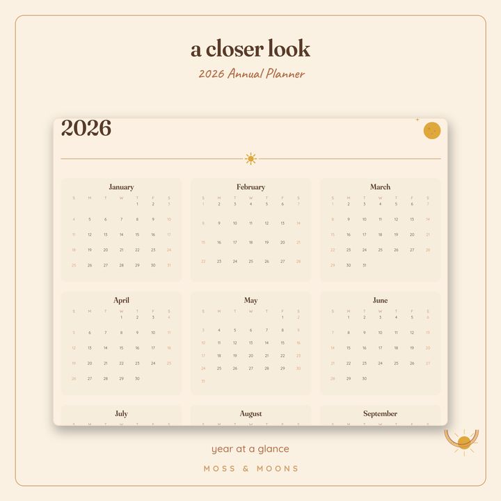 2026 Annual Planner detail