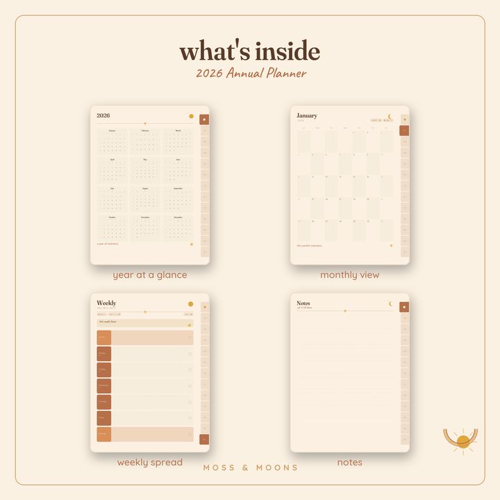 Inside the 2026 Annual Planner — Golden Hour digital planner