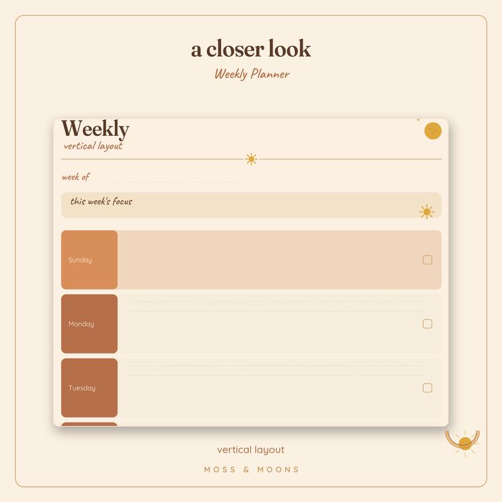 Weekly Planner detail