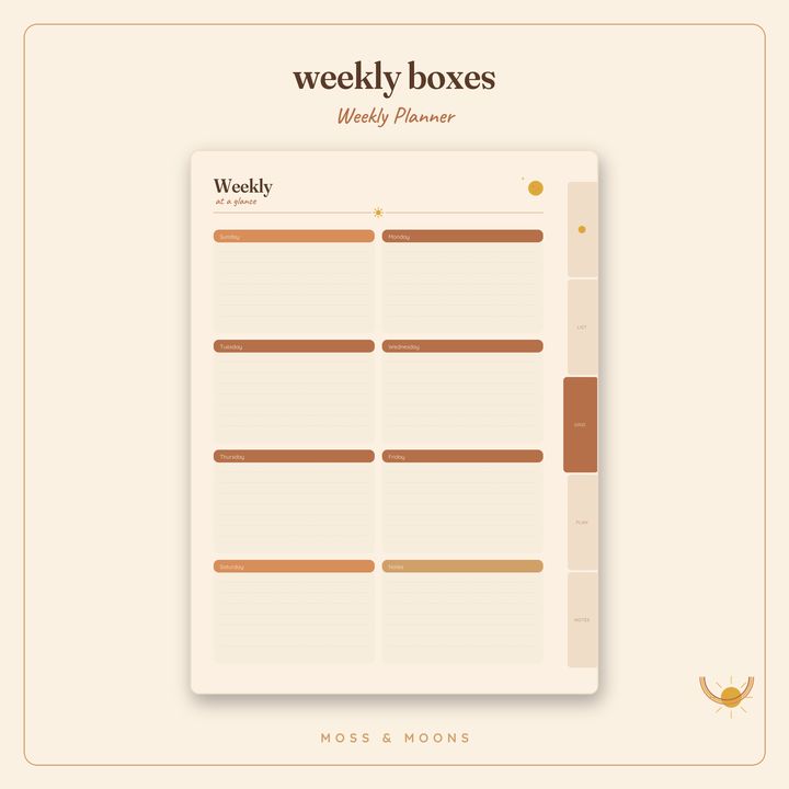 Weekly Planner inside pages