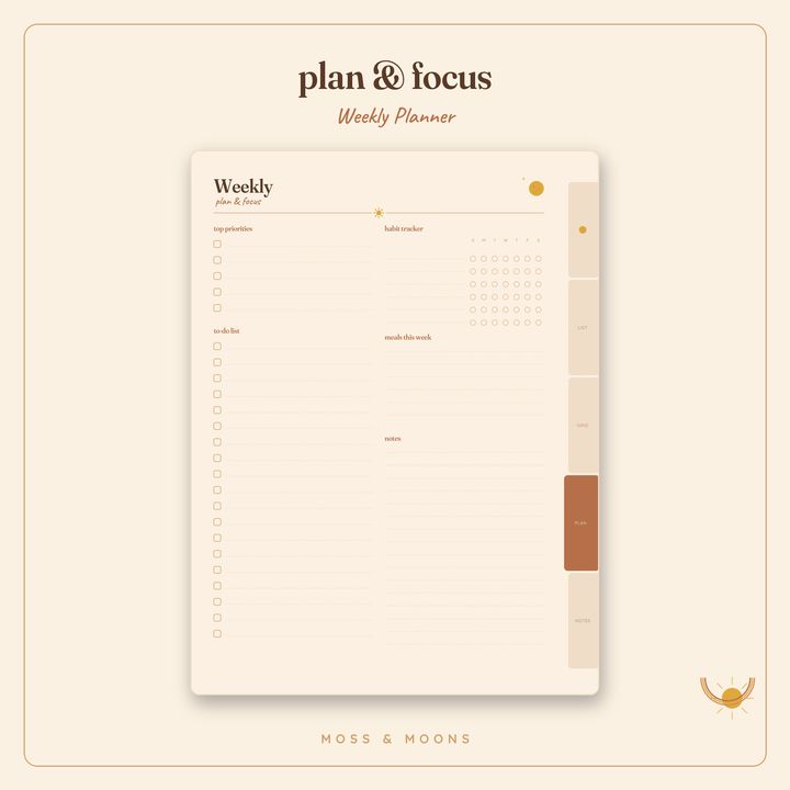 Weekly Planner inside pages