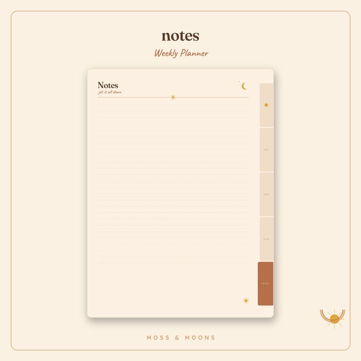 Weekly Planner inside pages