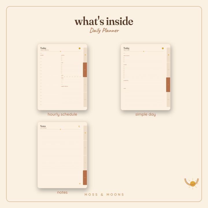 Inside the Daily Planner — Golden Hour digital planner