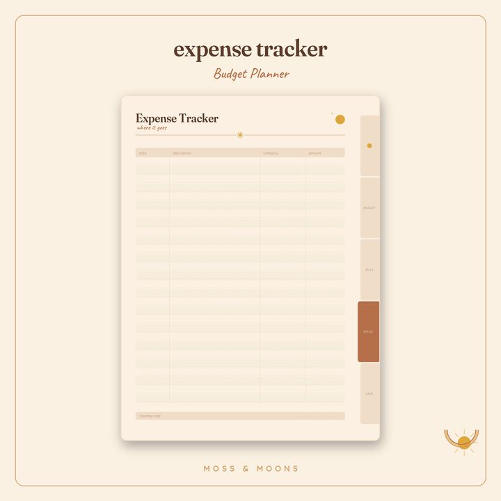 Budget Planner inside pages