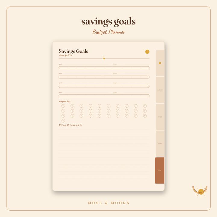 Budget Planner inside pages