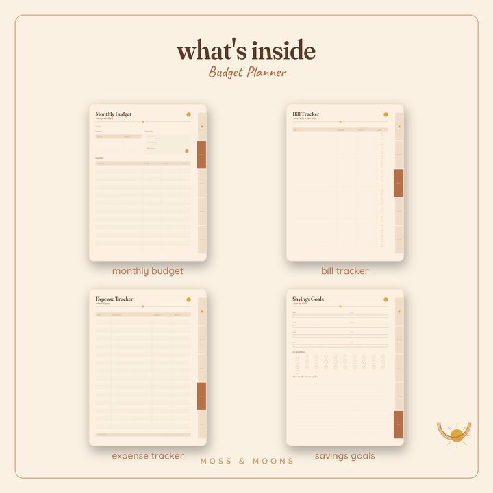 Budget Planner inside pages