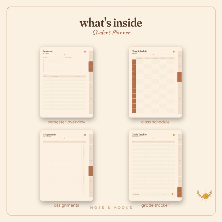 Student Planner inside pages