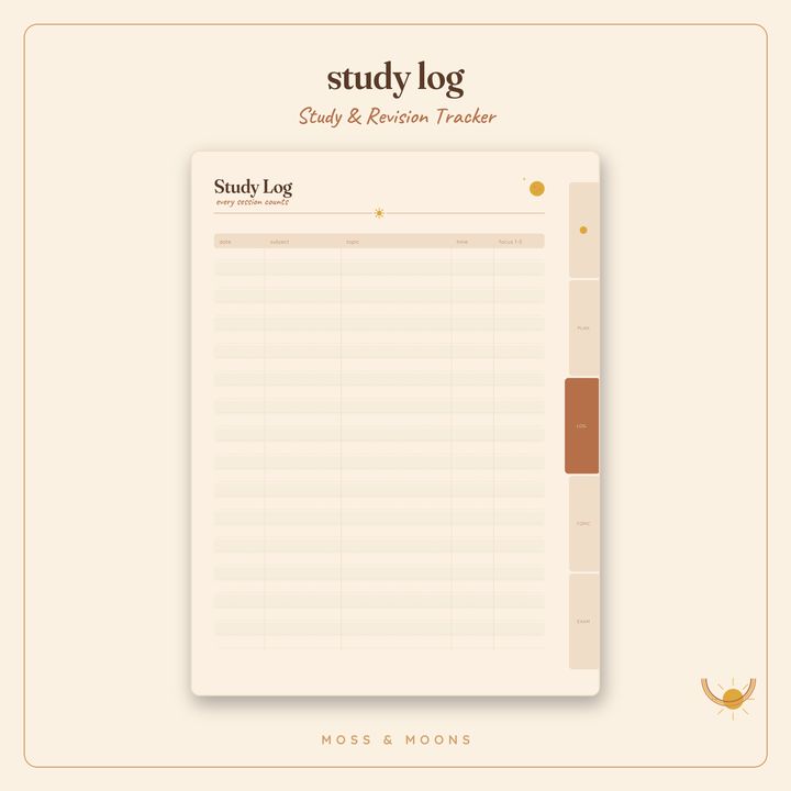 Study & Revision Tracker inside pages