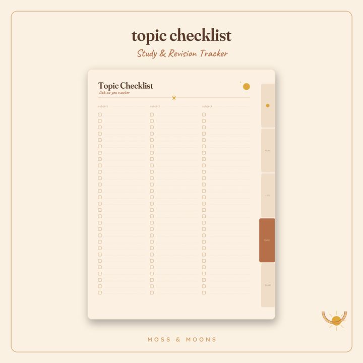 Study & Revision Tracker inside pages
