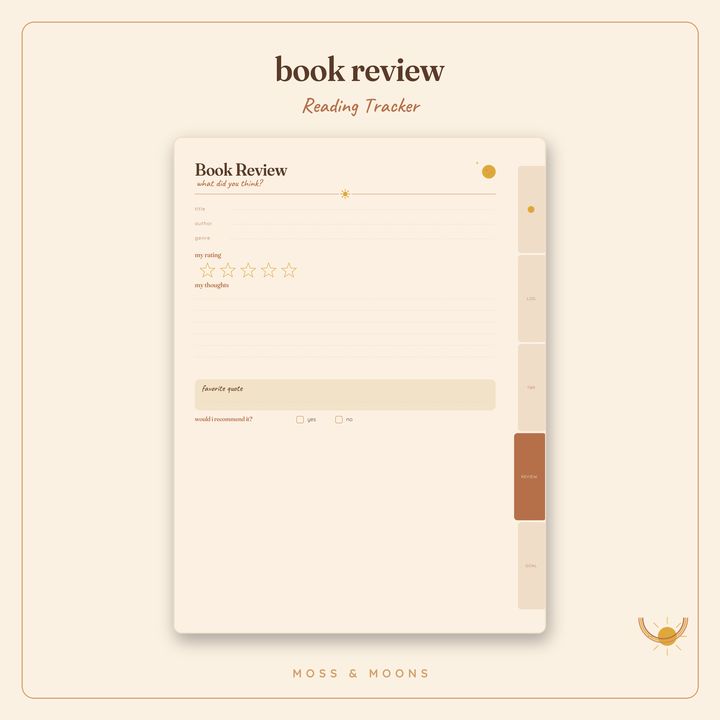 Reading Tracker inside pages