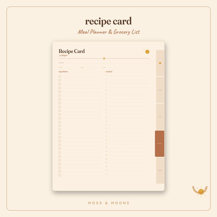 Meal Planner inside pages