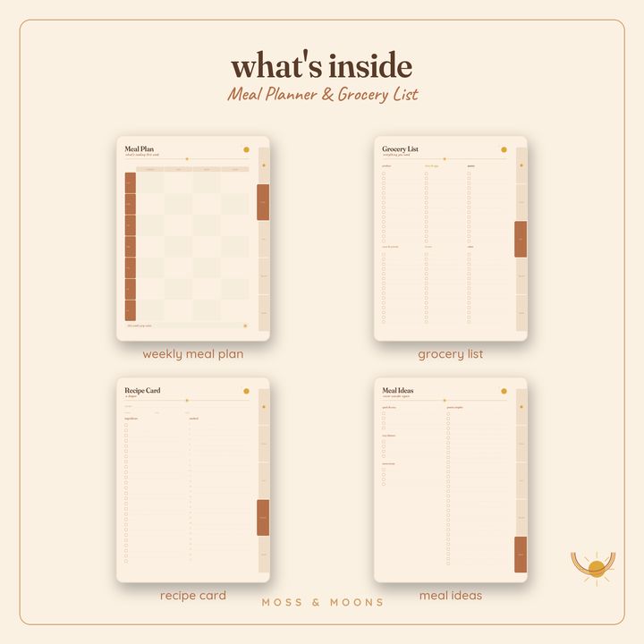 Inside the Meal Planner — Golden Hour digital planner