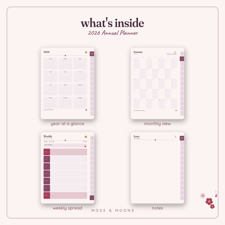 Inside the 2026 Annual Planner — Wild Berry digital planner