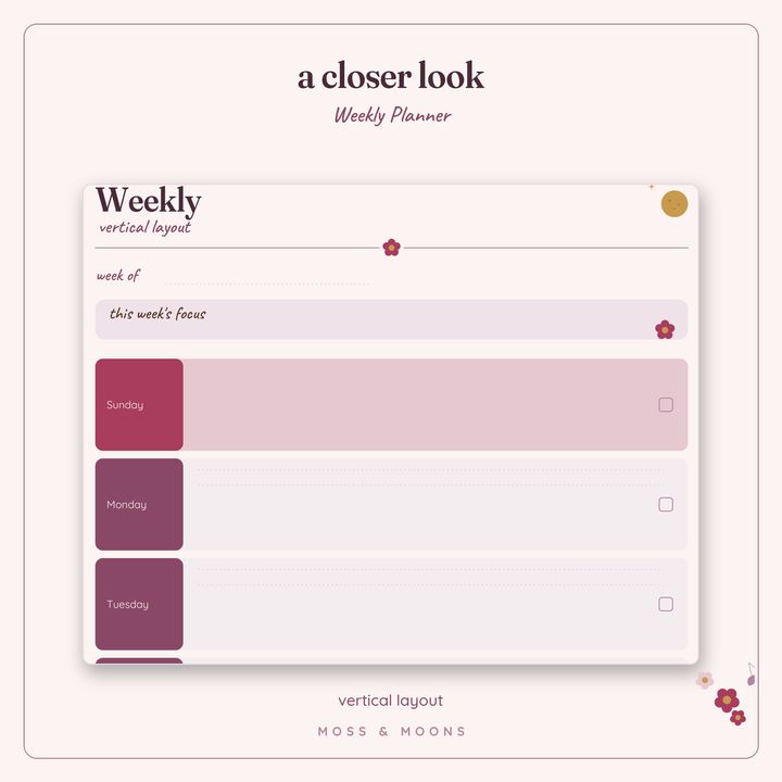 Weekly Planner detail