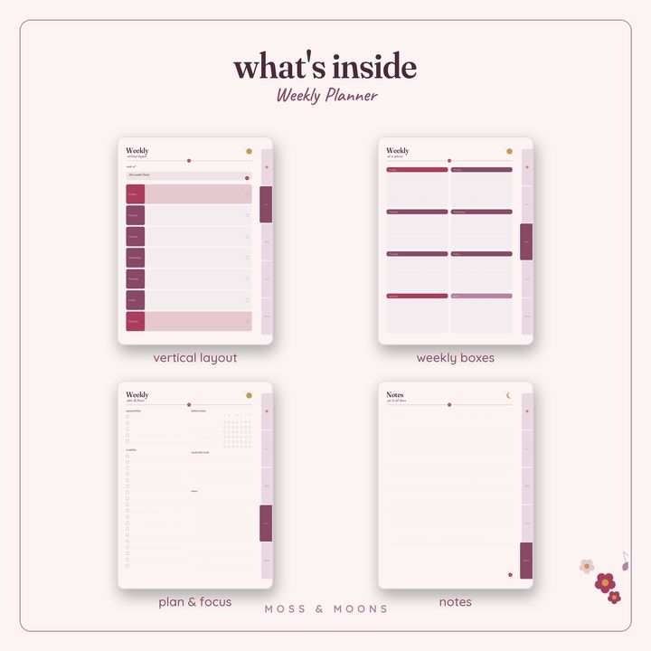 Weekly Planner inside pages