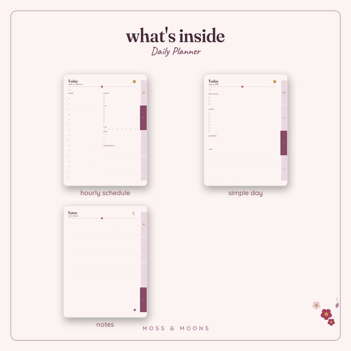 Daily Planner inside pages