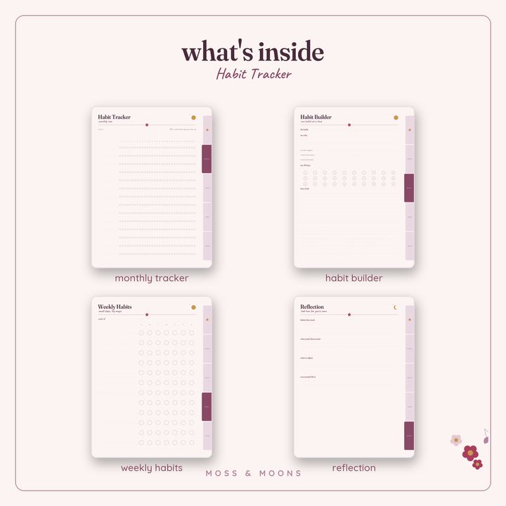 Inside the Habit Tracker — Wild Berry digital planner