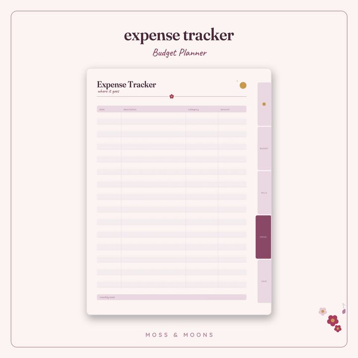 Budget Planner inside pages