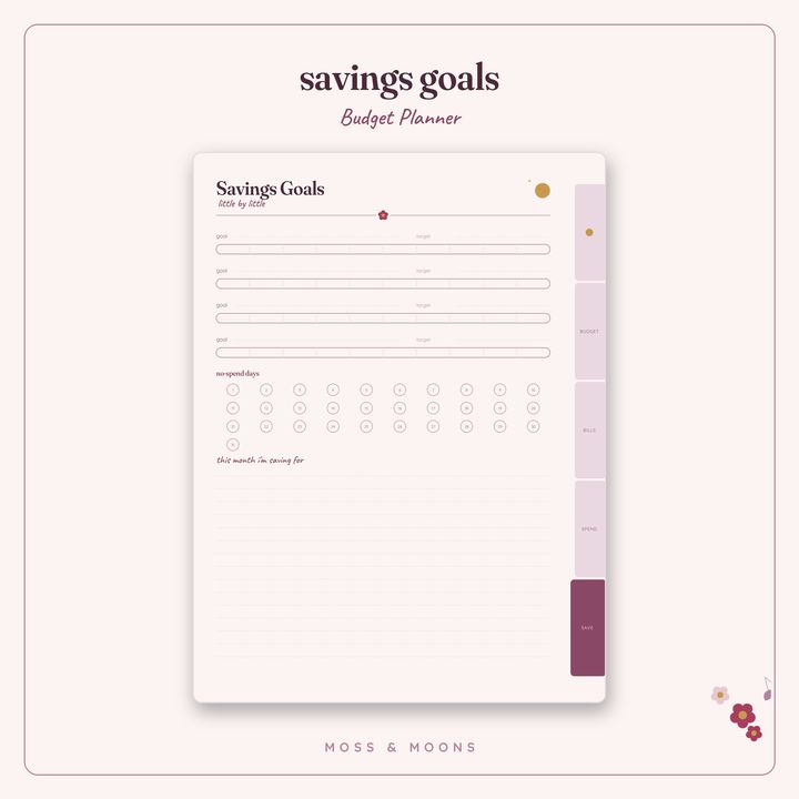 Budget Planner inside pages