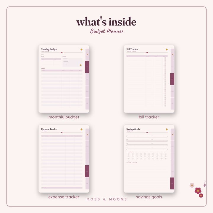 Inside the Budget Planner — Wild Berry digital planner