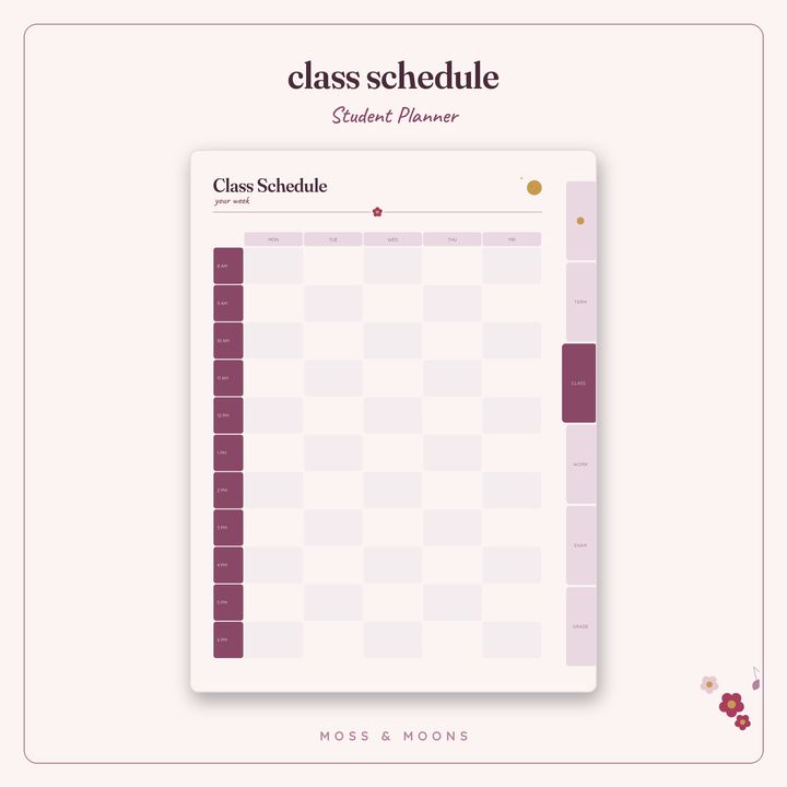 Student Planner inside pages