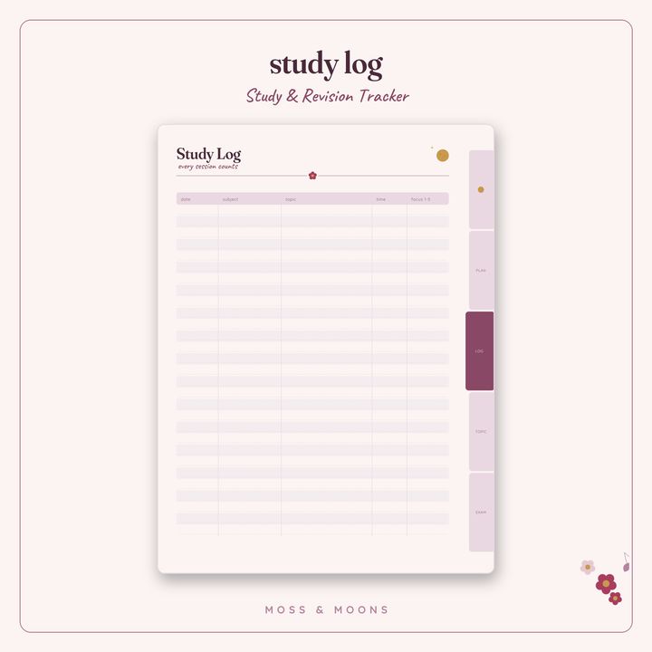 Study & Revision Tracker inside pages