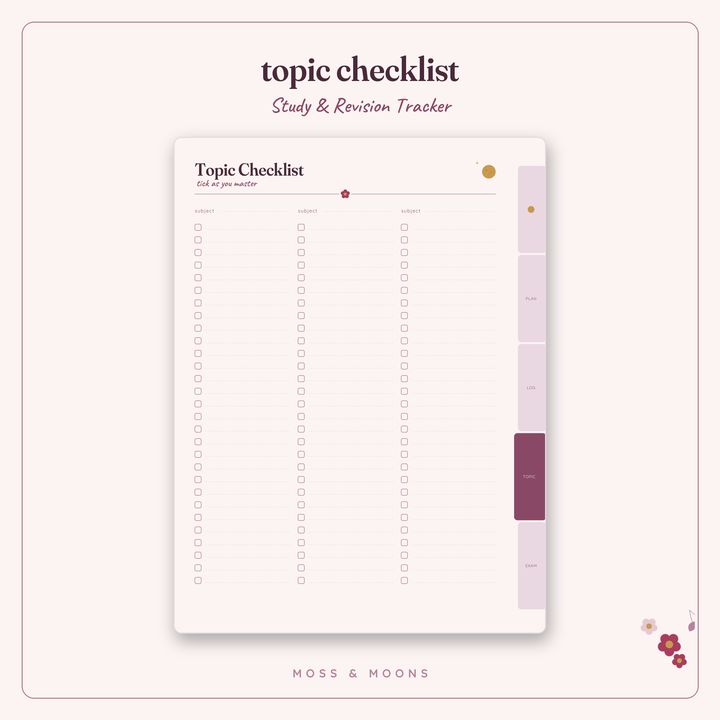 Study & Revision Tracker inside pages