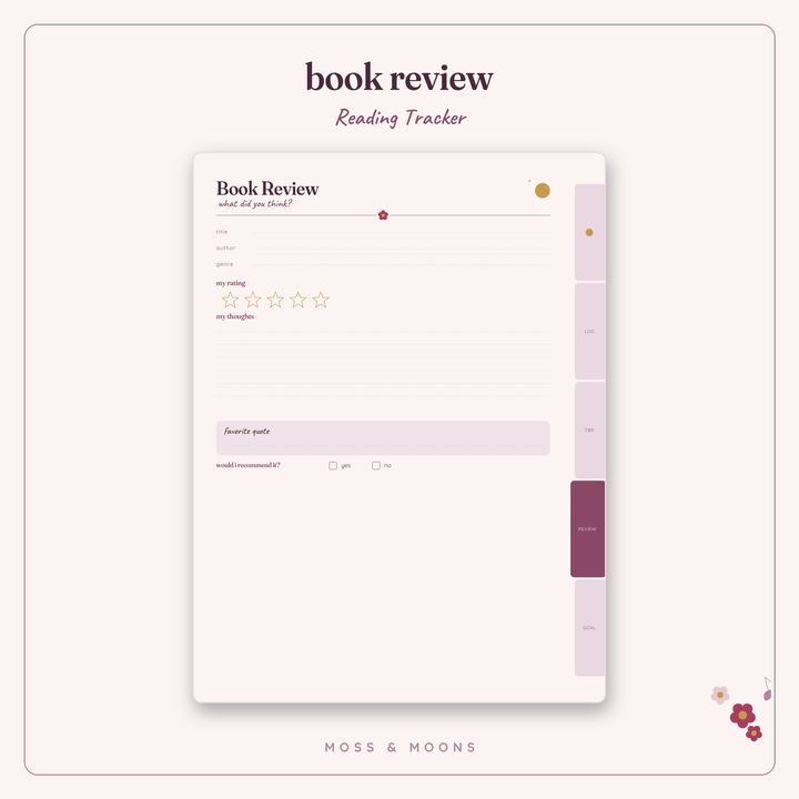 Reading Tracker inside pages