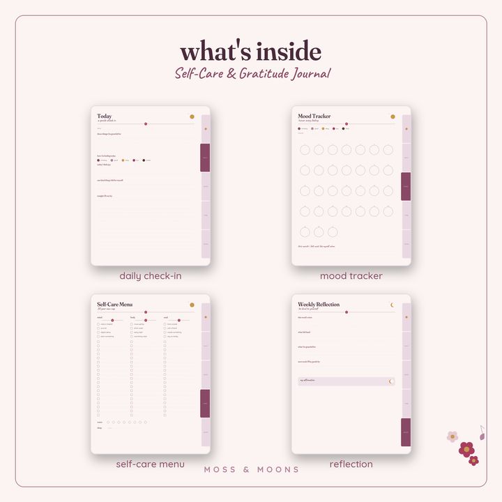 Inside the Self-Care Journal — Wild Berry digital planner