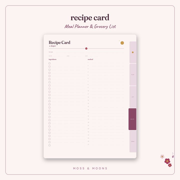 Meal Planner inside pages