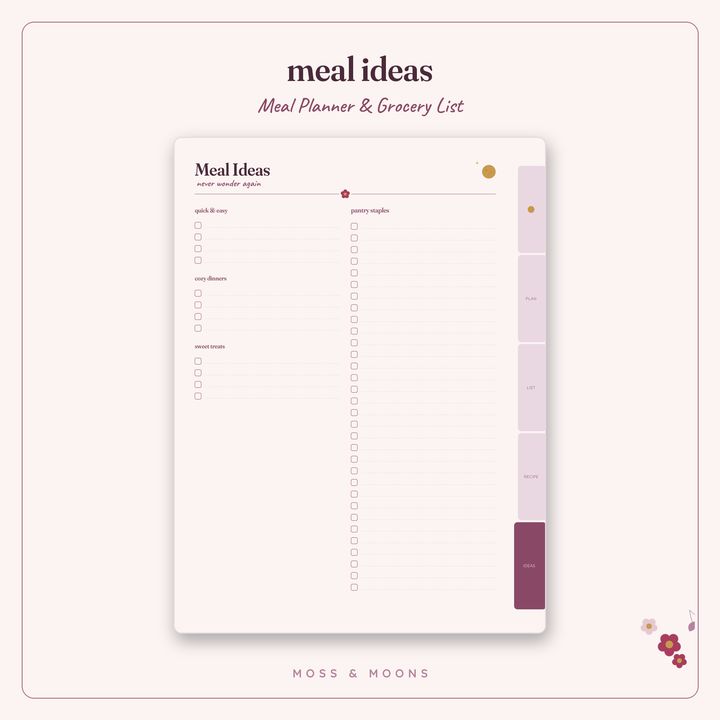 Meal Planner inside pages