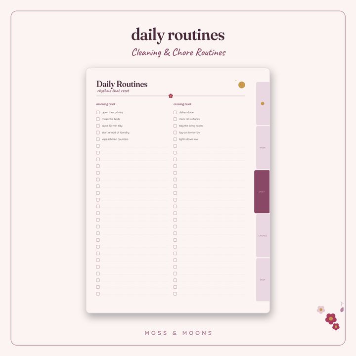 Cleaning & Chores inside pages